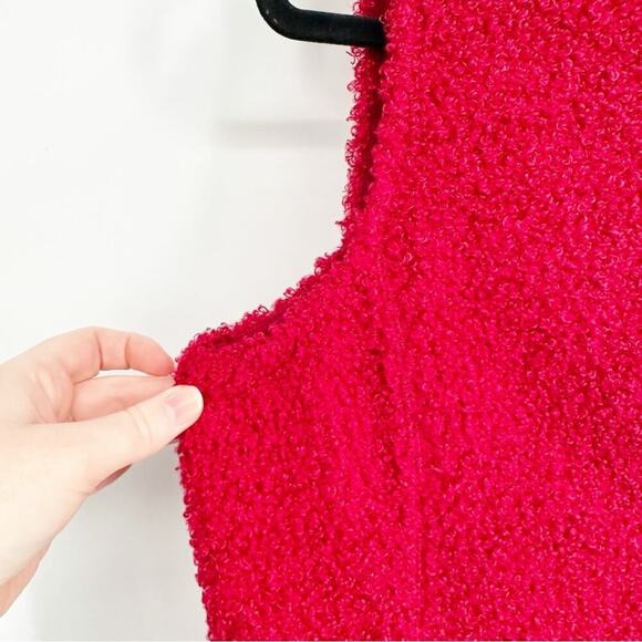 Teddy Bear Fleece Hooded Vest Size M Colorful Fall Cozy Zip Up Holiday Christmas - Picture 6 of 8